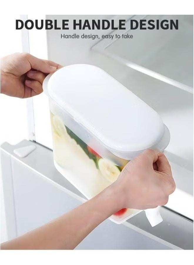 EETU Iced Beverage Dispensers,3.5L Cold Water Pitcher In Refrigerator With Faucet,Plastic Large Capacity Dispenser,Lemonade Fruit Teapot Drink Dispenser For Daily Use - Image 3